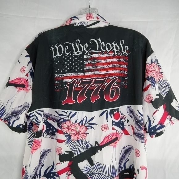 We The People 1776 Short Sleeve Button Up Shirt Men Medium - Picture 4 of 5